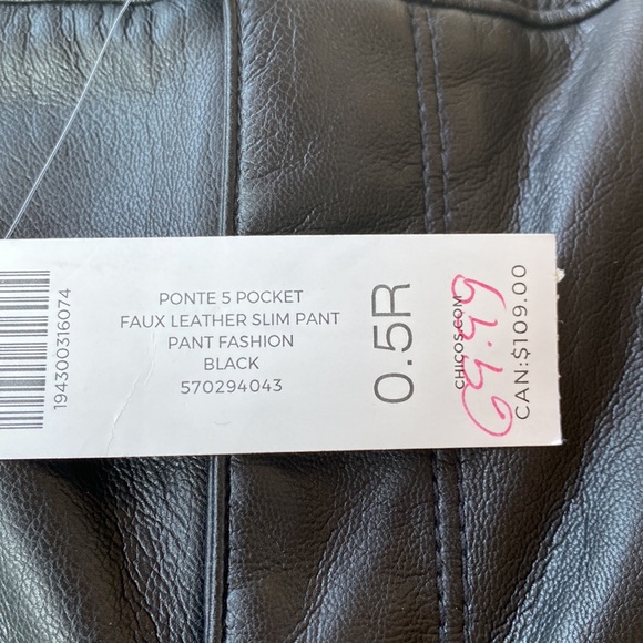 NWT Chicos Faux Leather Jean - Picture 3 of 13